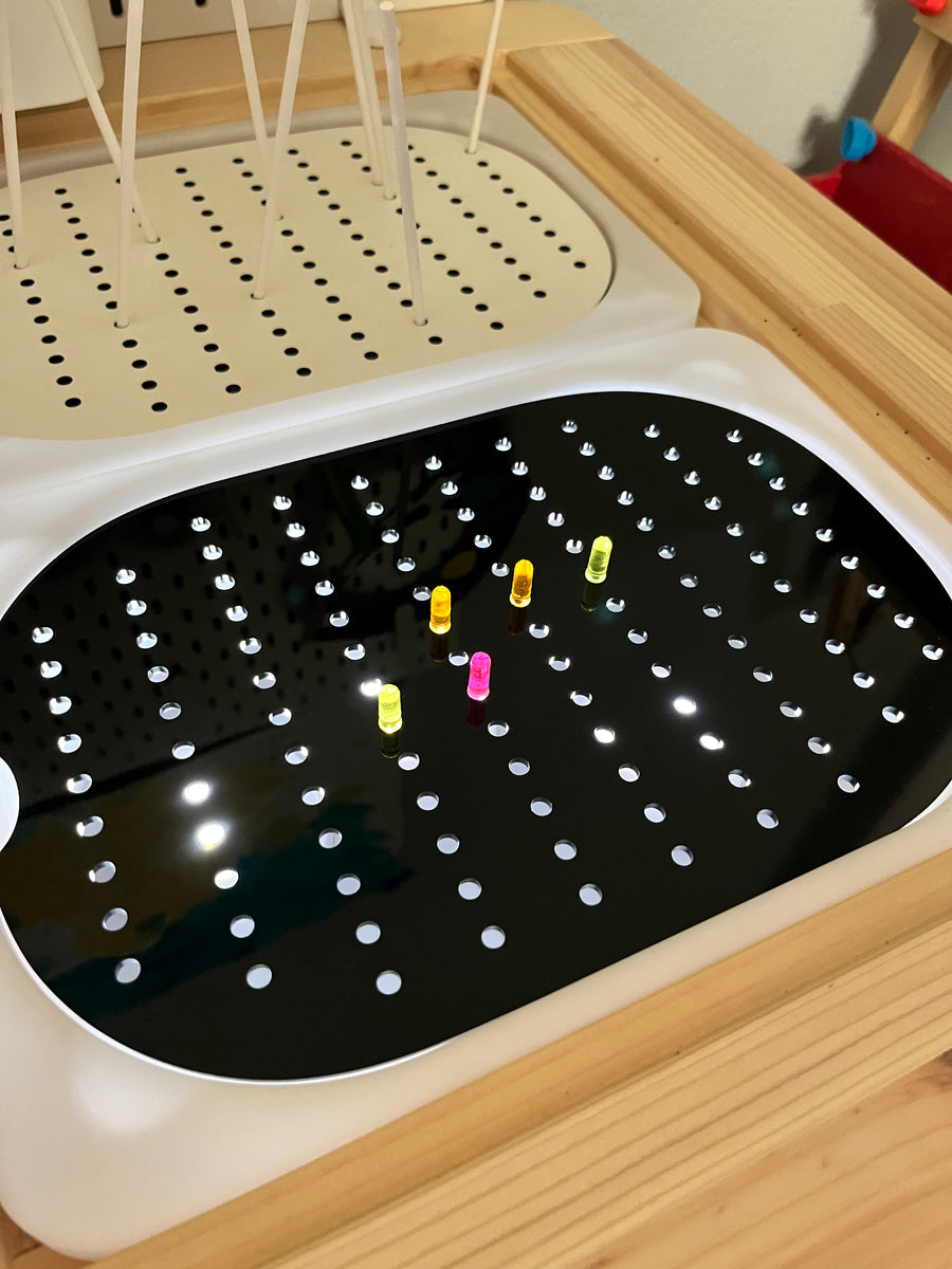 Black Acrylic Peg Board Duck Duck Play!