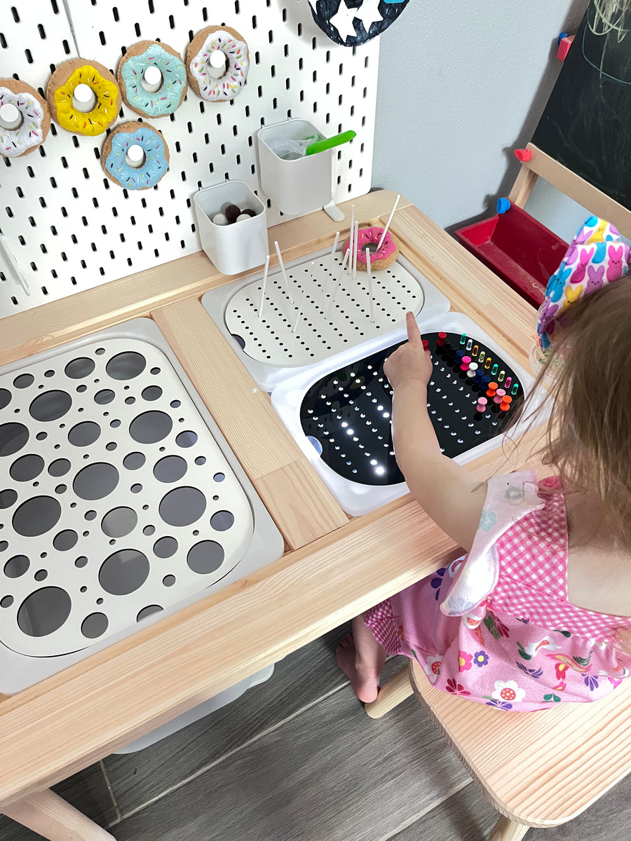 Black Acrylic Peg Board Duck Duck Play!