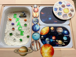 Space Insert and Planets Pieces-Wood