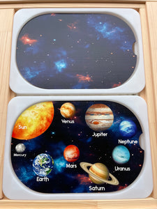 Space Insert and Planets Pieces-Wood