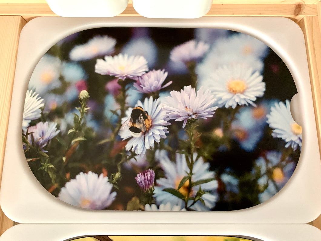 Realistic Bee and Flowers