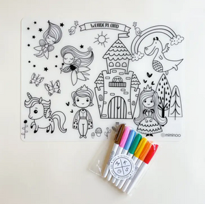 Silicone Reusable Coloring Tablemat Set